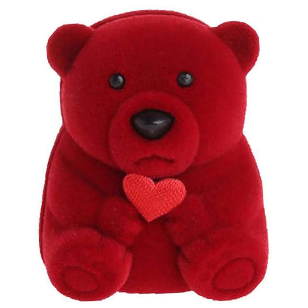 Jewelry Box Flocking Bear Shape Jewelry Storage Ring Box Gift Holder Storage view 2