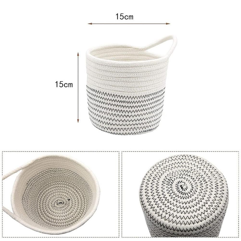 Cotton Rope Hanging Basket Storage Basket Flower Pot Hanging Basket Decorative view 3