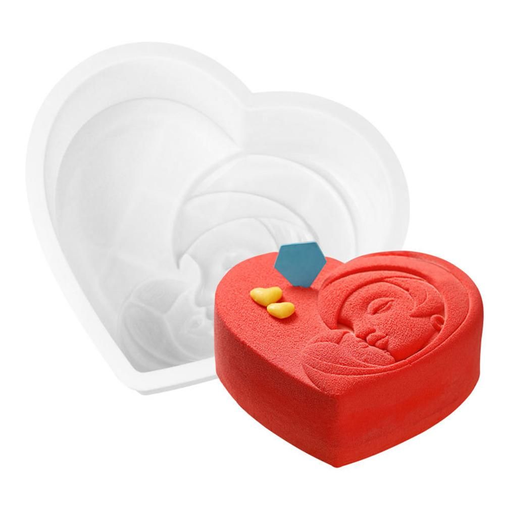 Mother's Day Silicone Cake Mold Heart Shaped Chocolate Ice Tray Mold Baking view 2