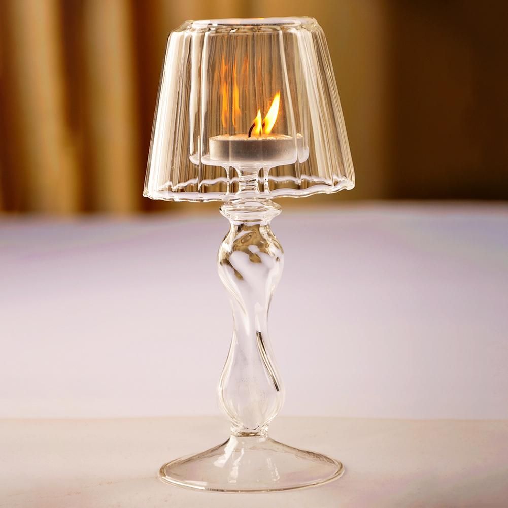 Crystal Glass Candle Holders Banquet Decorations Corrosion Resistance Durable view 4