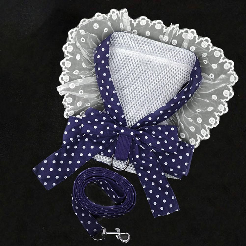 Dog Cat Bow Chest Harness Leash Comfortable Puppy Small Dogs Harnesses Vest view 3