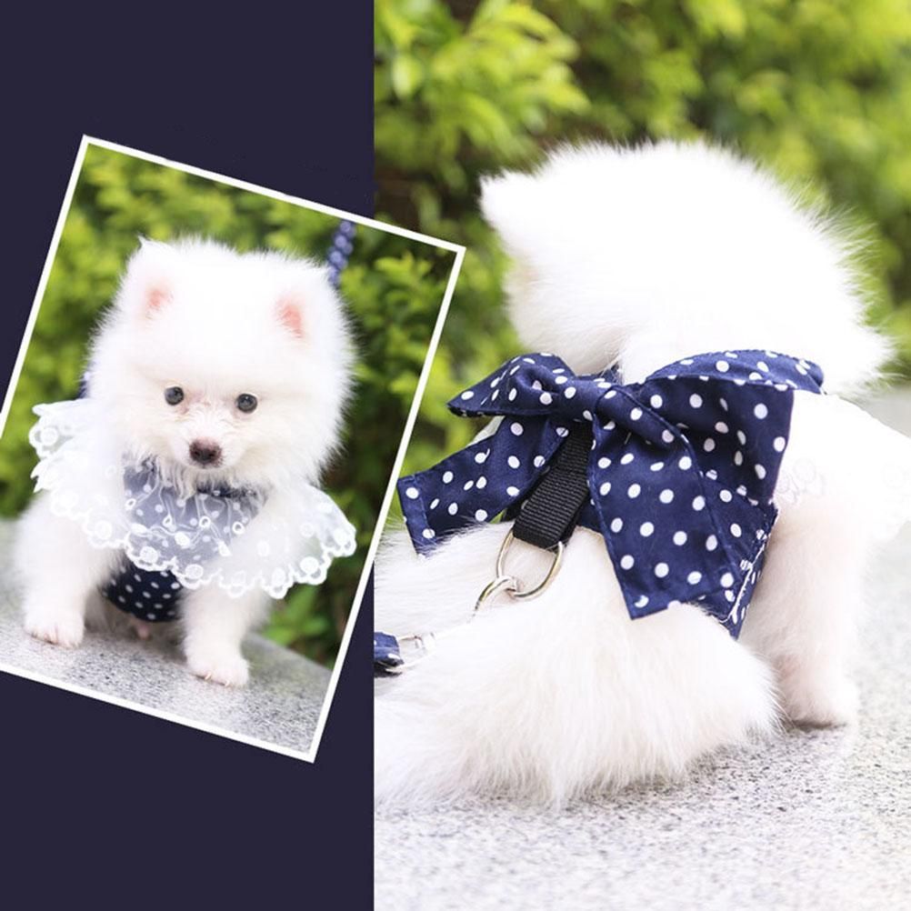Dog Cat Bow Chest Harness Leash Comfortable Puppy Small Dogs Harnesses Vest view 6
