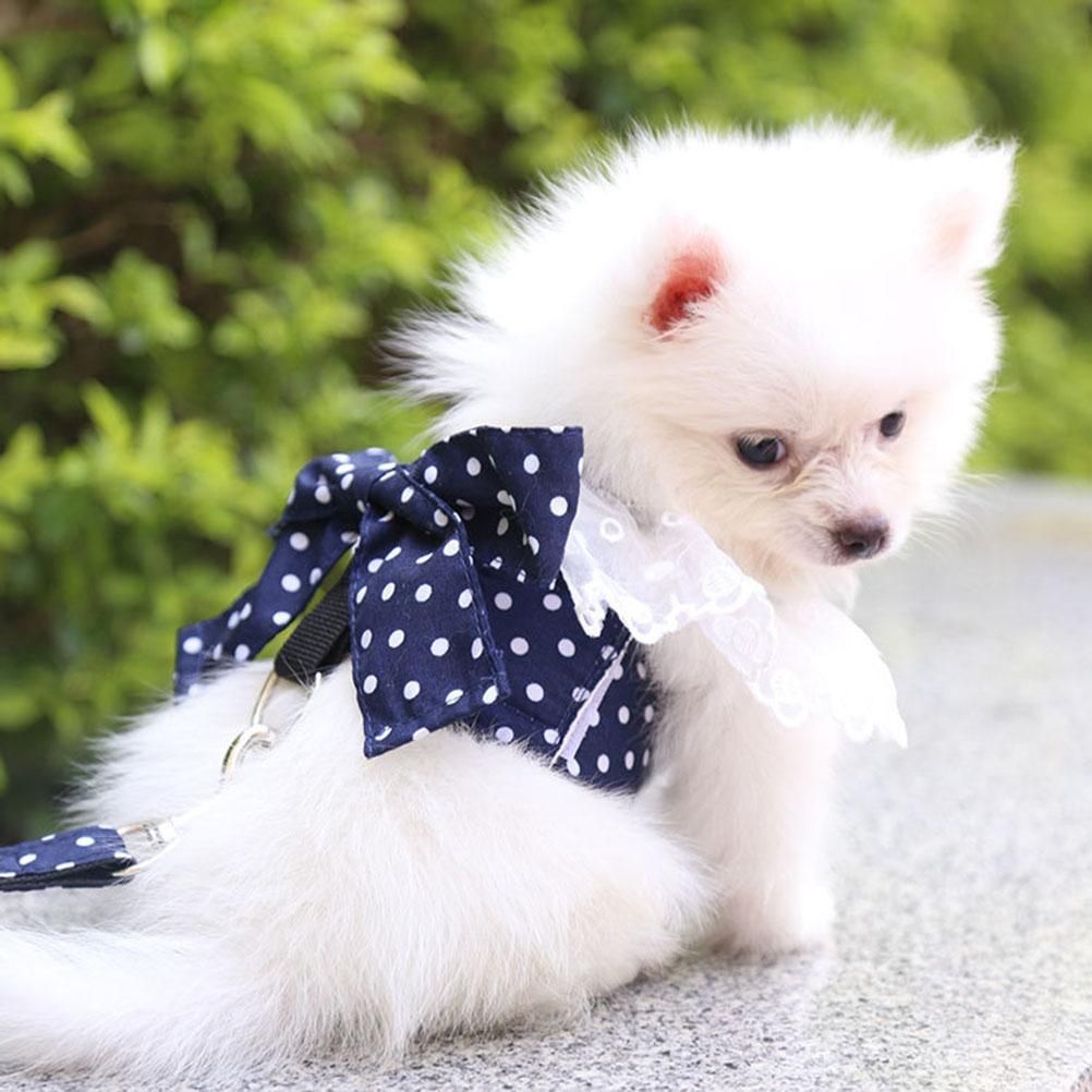 Dog Cat Bow Chest Harness Leash Comfortable Puppy Small Dogs Harnesses Vest view 7
