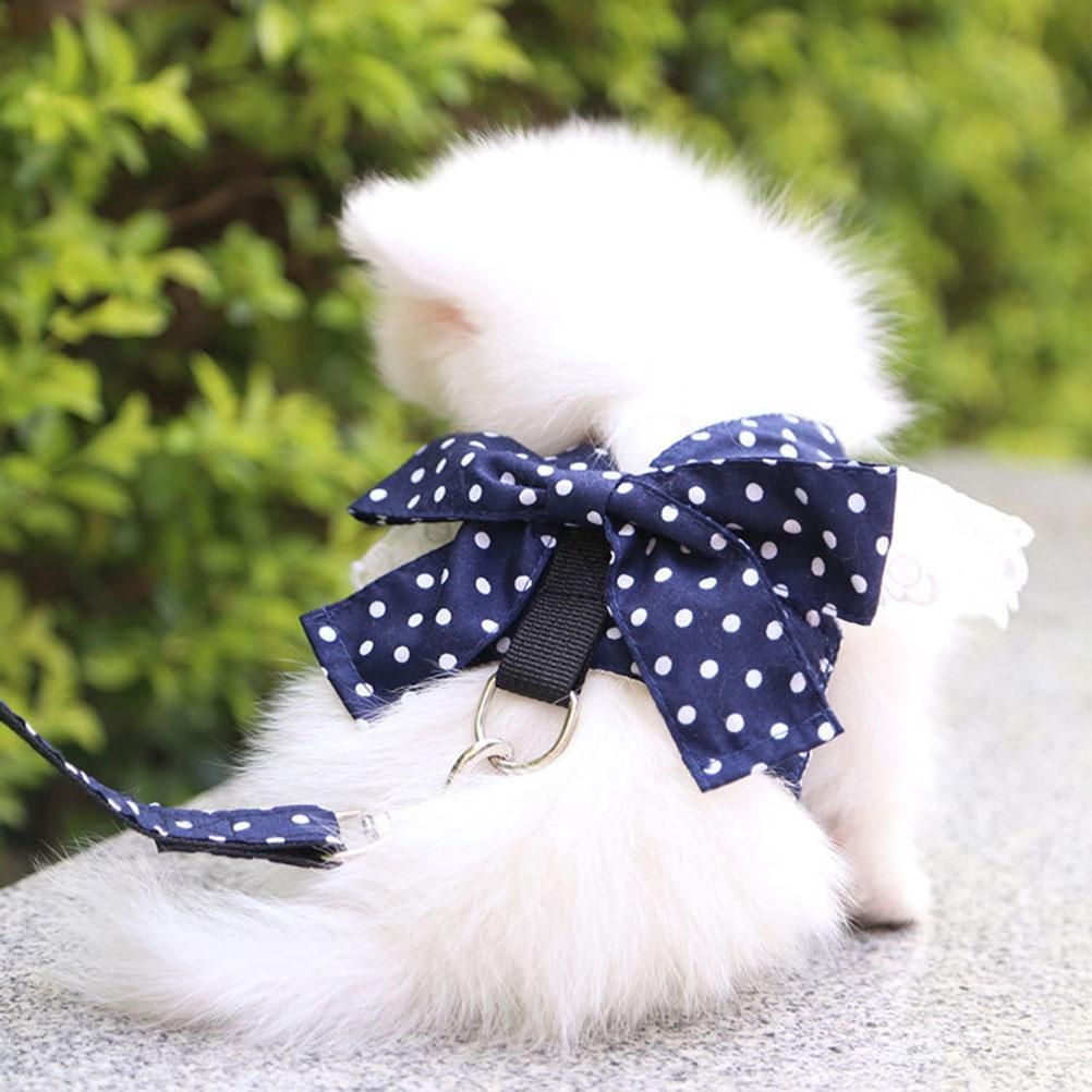 Dog Cat Bow Chest Harness Leash Comfortable Puppy Small Dogs Harnesses Vest view 9
