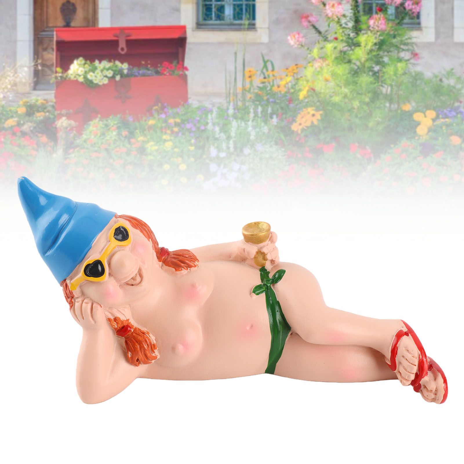 Garden Goblin Art Decoration Funny Elf Statue Resin Dwarf Naughty Garden view 8