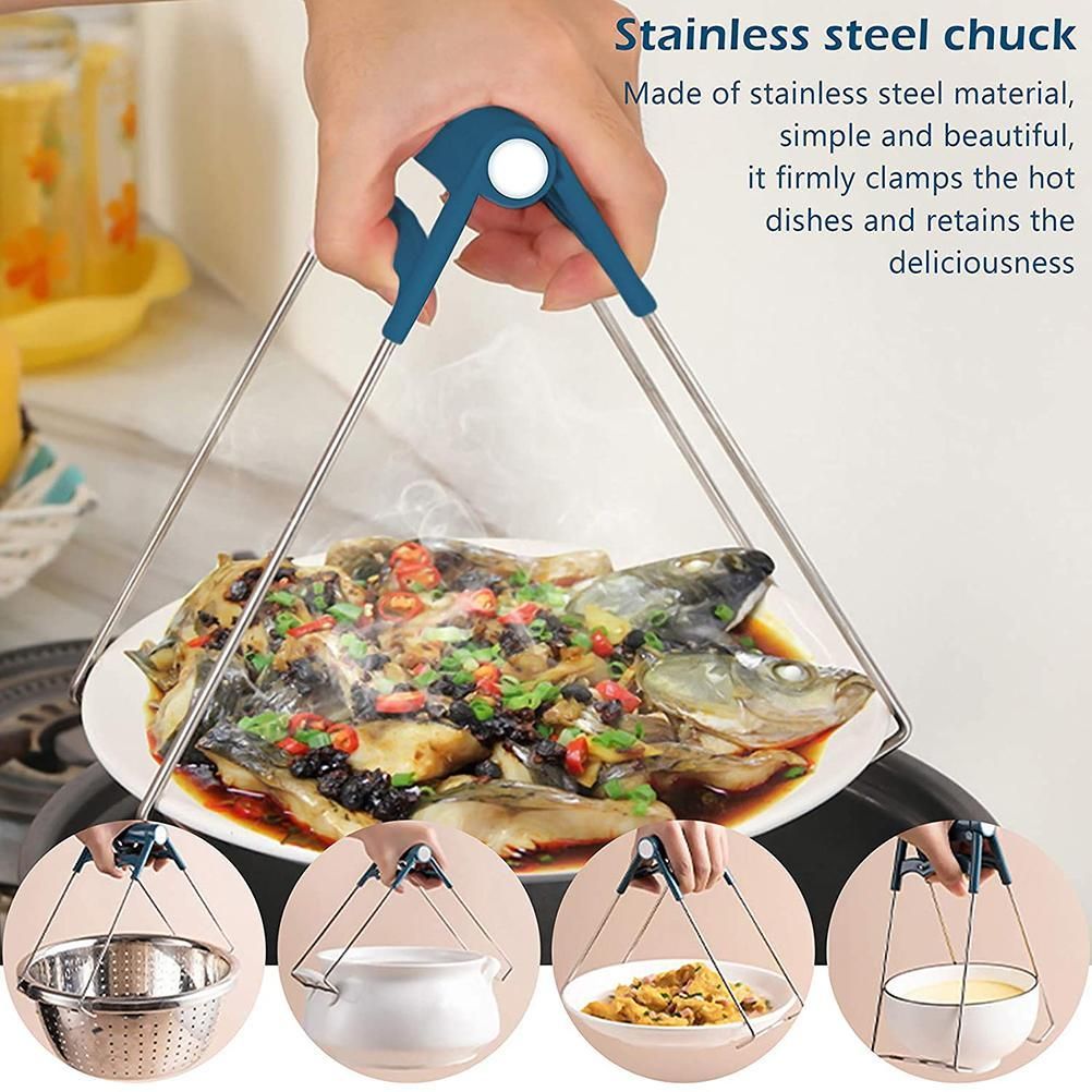 6PCS/Set Silicone Anti Scalding Bowl Pot Clamp Set Hot Plate Silicone Pad view 5