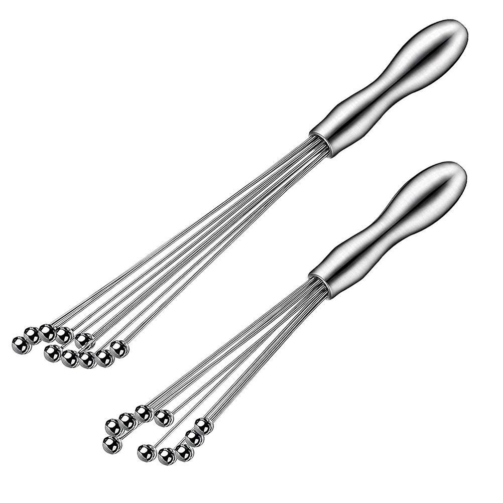 2 Pcs Mini Whisk Mixer Stainless Steel Balls 10 Inch and 12 Inch Whisk Manual view 2