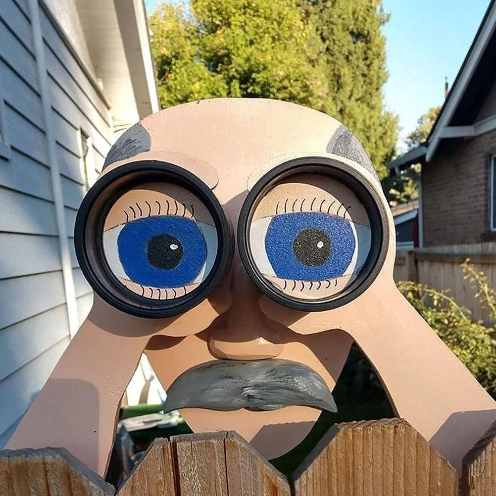 Funny Fence Decoration Nosy Old Man and Lady Yard Sign Decoration for Patio view 7