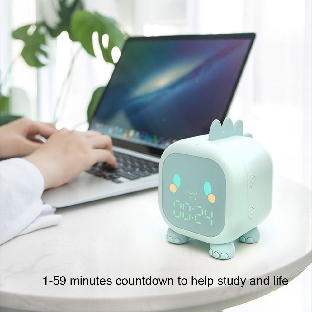 Kids Alarm Clock Cute Dinosaur Digital Alarm Clock for Kids Bedside Clock view 6