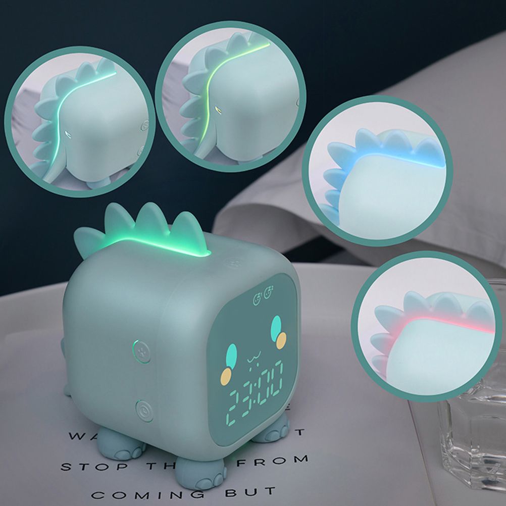 Kids Alarm Clock Cute Dinosaur Digital Alarm Clock for Kids Bedside Clock view 11