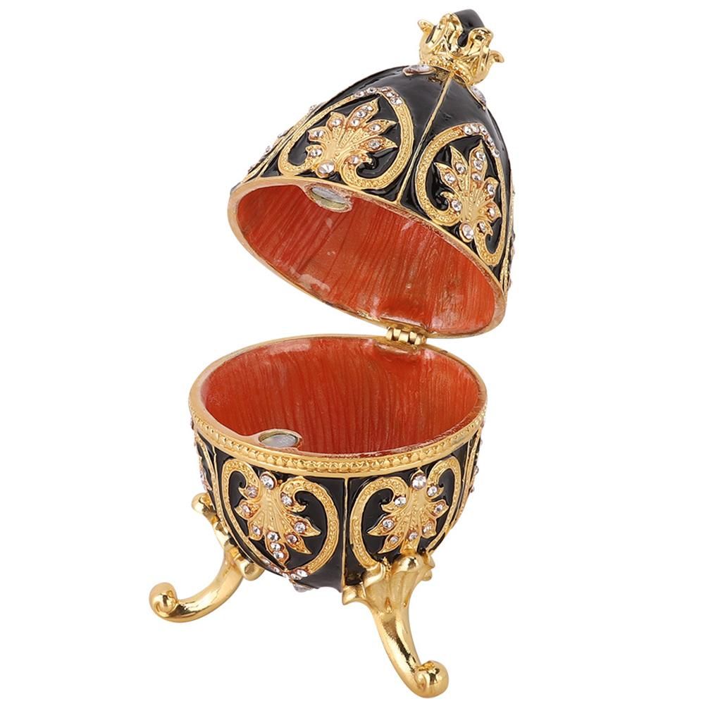 Easter Egg Metal Box Ornament Diamante Egg Ornament Jewelry Box Exquisite view 3