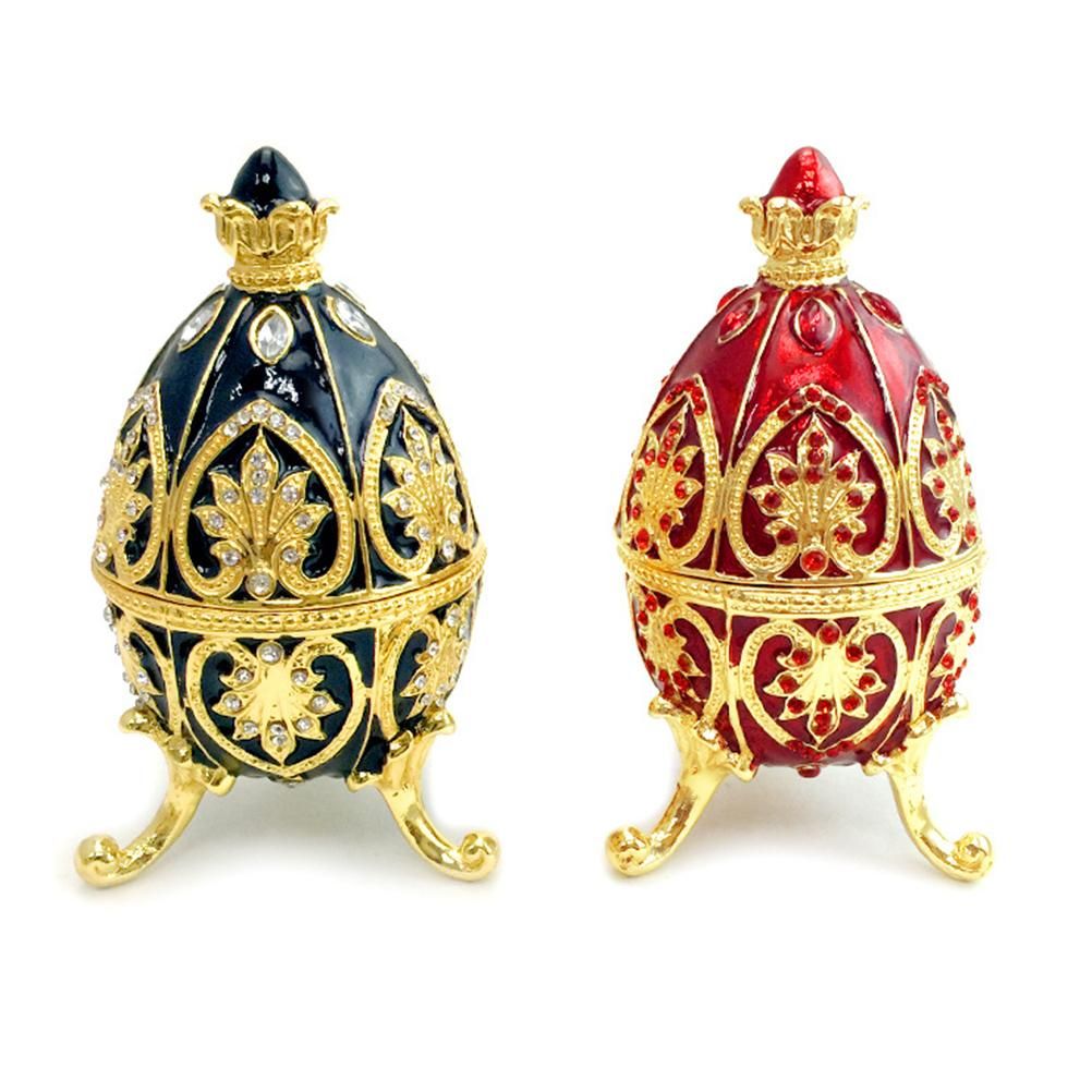 Easter Egg Metal Box Ornament Diamante Egg Ornament Jewelry Box Exquisite view 4