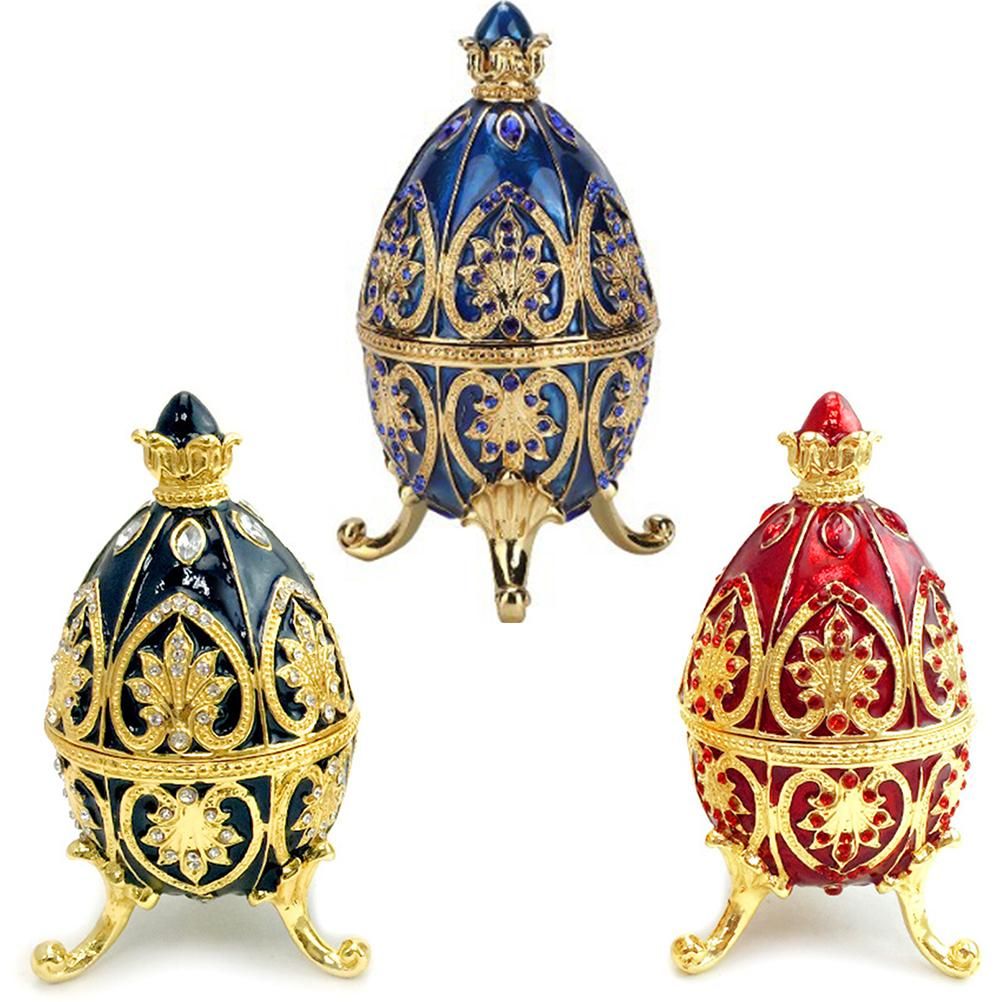 Easter Egg Metal Box Ornament Diamante Egg Ornament Jewelry Box Exquisite view 6