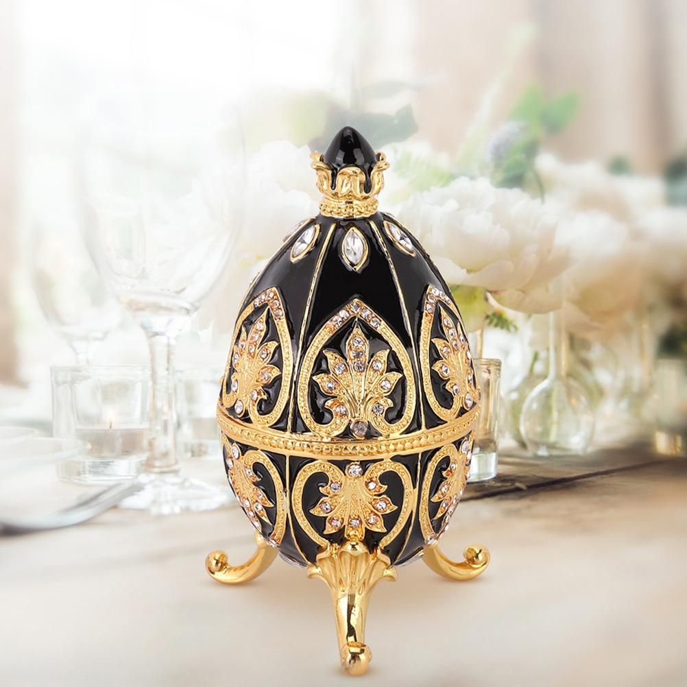 Easter Egg Metal Box Ornament Diamante Egg Ornament Jewelry Box Exquisite view 7