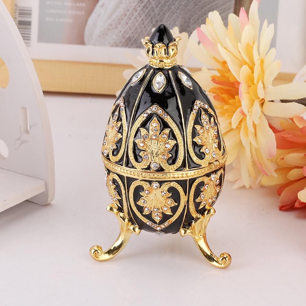 Easter Egg Metal Box Ornament Diamante Egg Ornament Jewelry Box Exquisite view 8