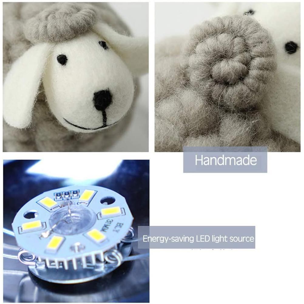 Cute LED Night Light Sheep Rattan Table Lamp USB Night Lamp for Home Kids Room view 3