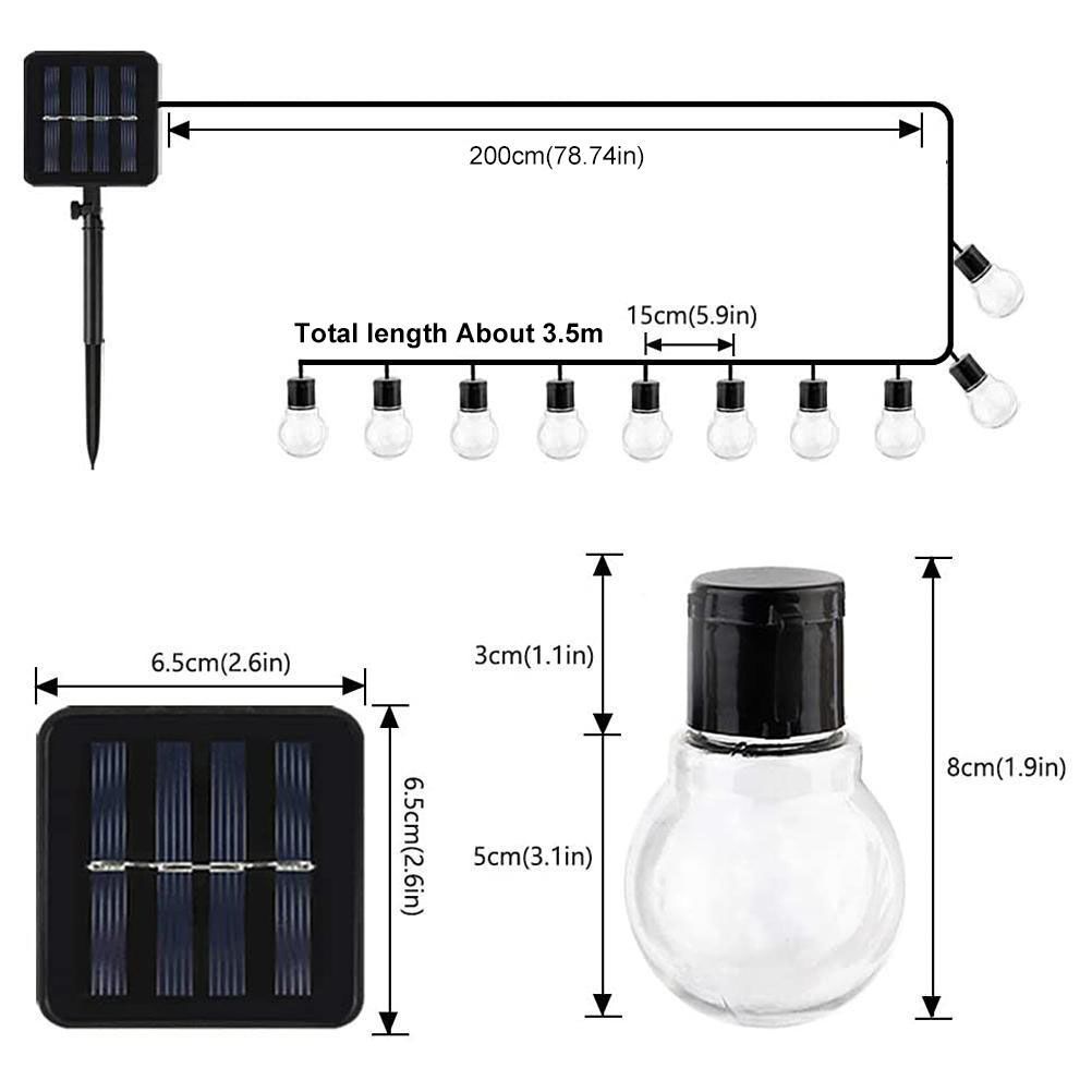 Solar Fairy Lights Outdoor Solar Bulbs String Lights 8 Modes IP44 Waterproof — image 1