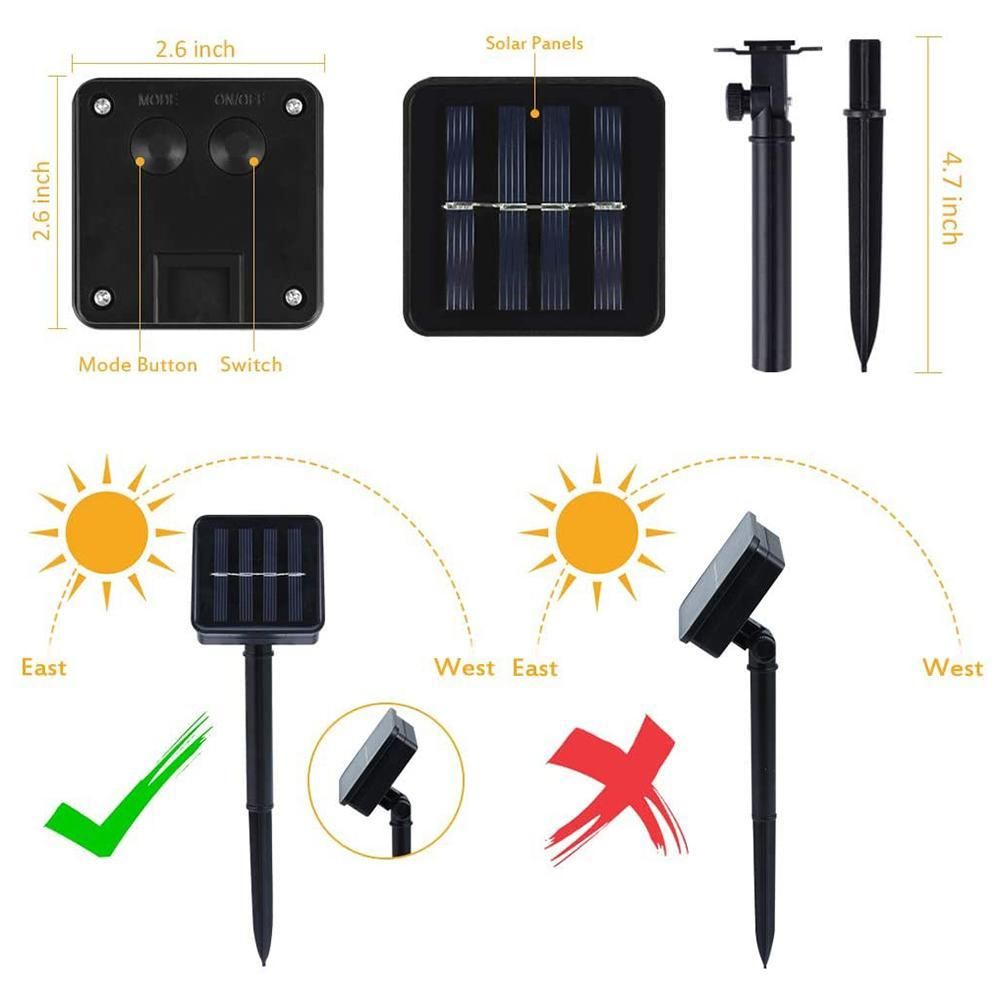 Solar Fairy Lights Outdoor Solar Bulbs String Lights 8 Modes IP44 Waterproof view 3