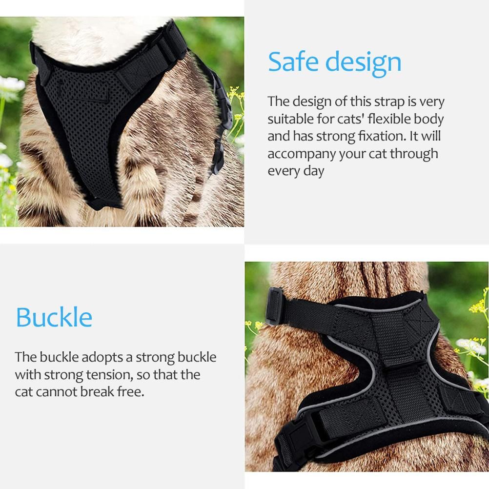Cat Harness with Leash for Walking Escape Proof Adjustable Vest Harnesses for view 7