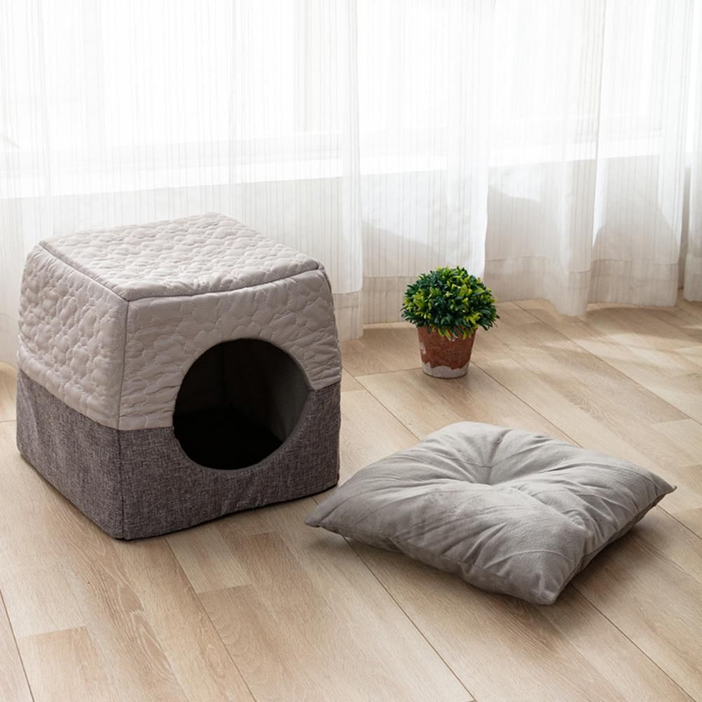 Pet Nest Semi Enclosed Cat House Pet Room Pet Cat Sleeping Nest Four Seasons view 4
