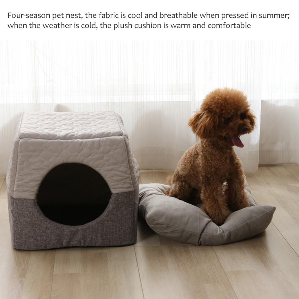 Pet Nest Semi Enclosed Cat House Pet Room Pet Cat Sleeping Nest Four Seasons view 8
