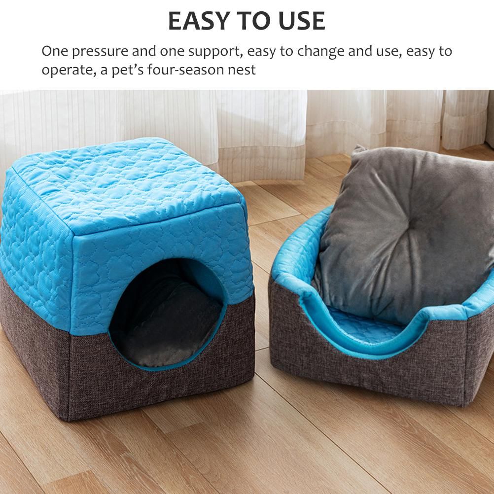 Pet Nest Semi Enclosed Cat House Pet Room Pet Cat Sleeping Nest Four Seasons view 10
