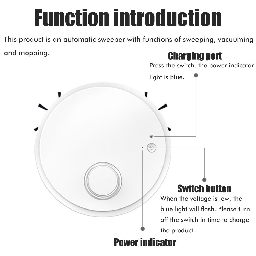 Sweeping Robot Vacuum Cleaner 3 in 1 Intelligent Robot Cleaner with Suction