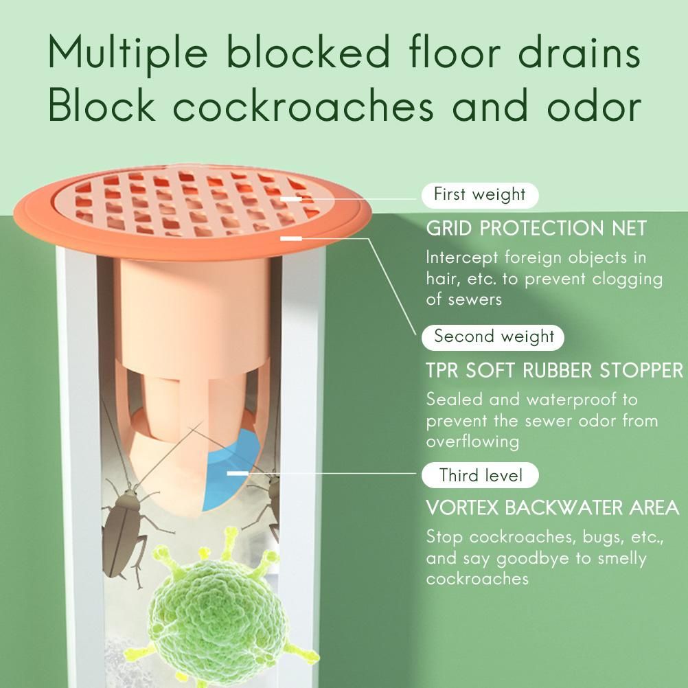 Shower Floor Drain 360° Deodorant Floor Drain Backflow Preventer One Way Drain view 8
