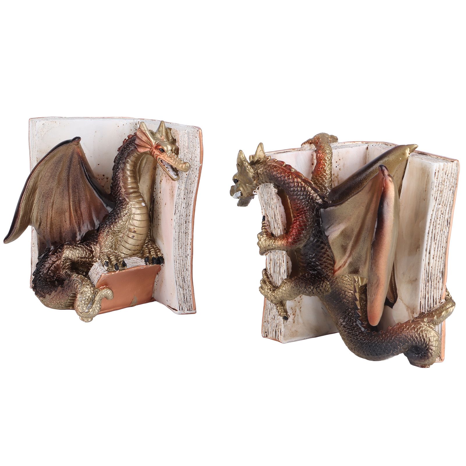 Funny Dragon Bookends Resin Dragon Statue Desktop Bookend for Home Office