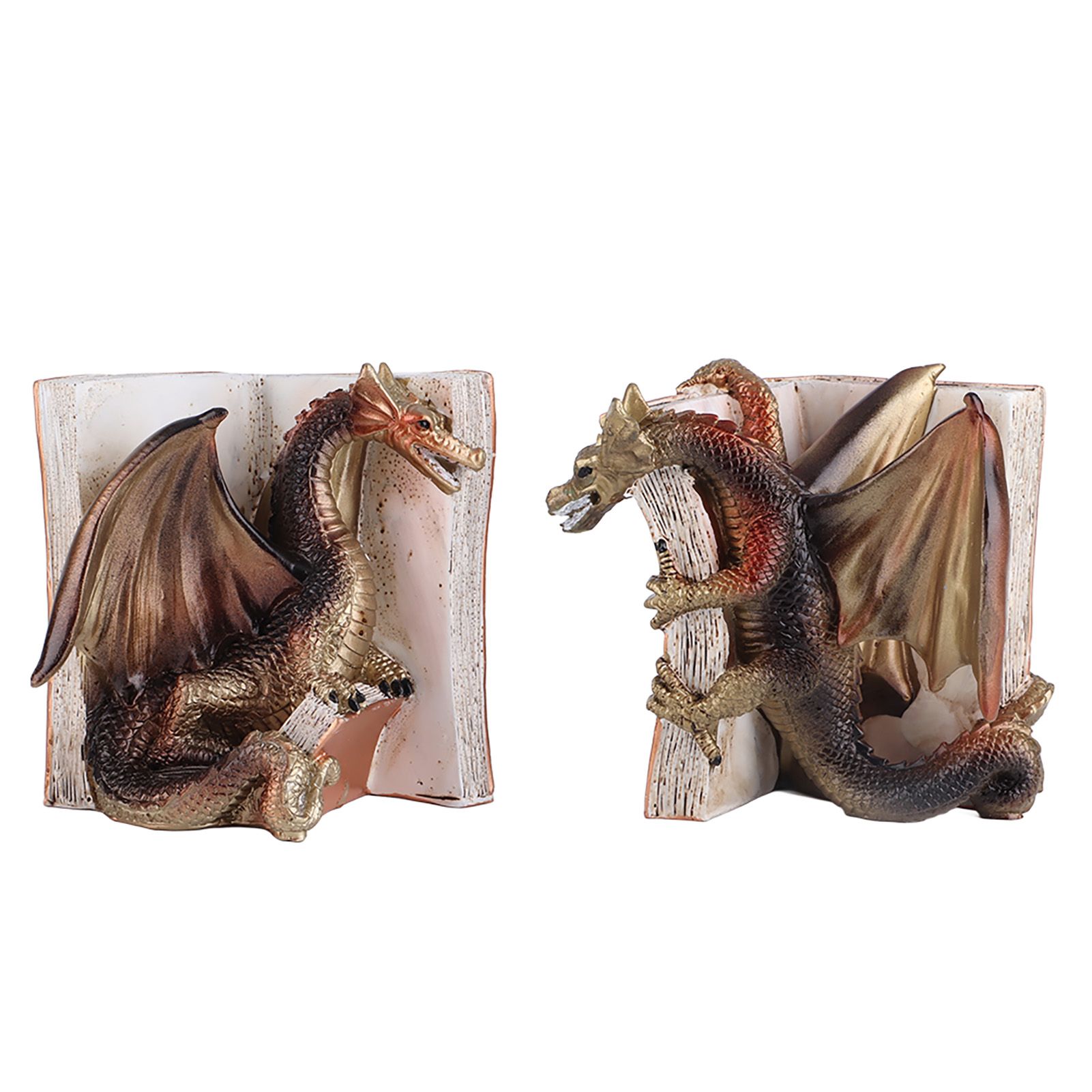 Funny Dragon Bookends Resin Dragon Statue Desktop Bookend for Home Office view 3