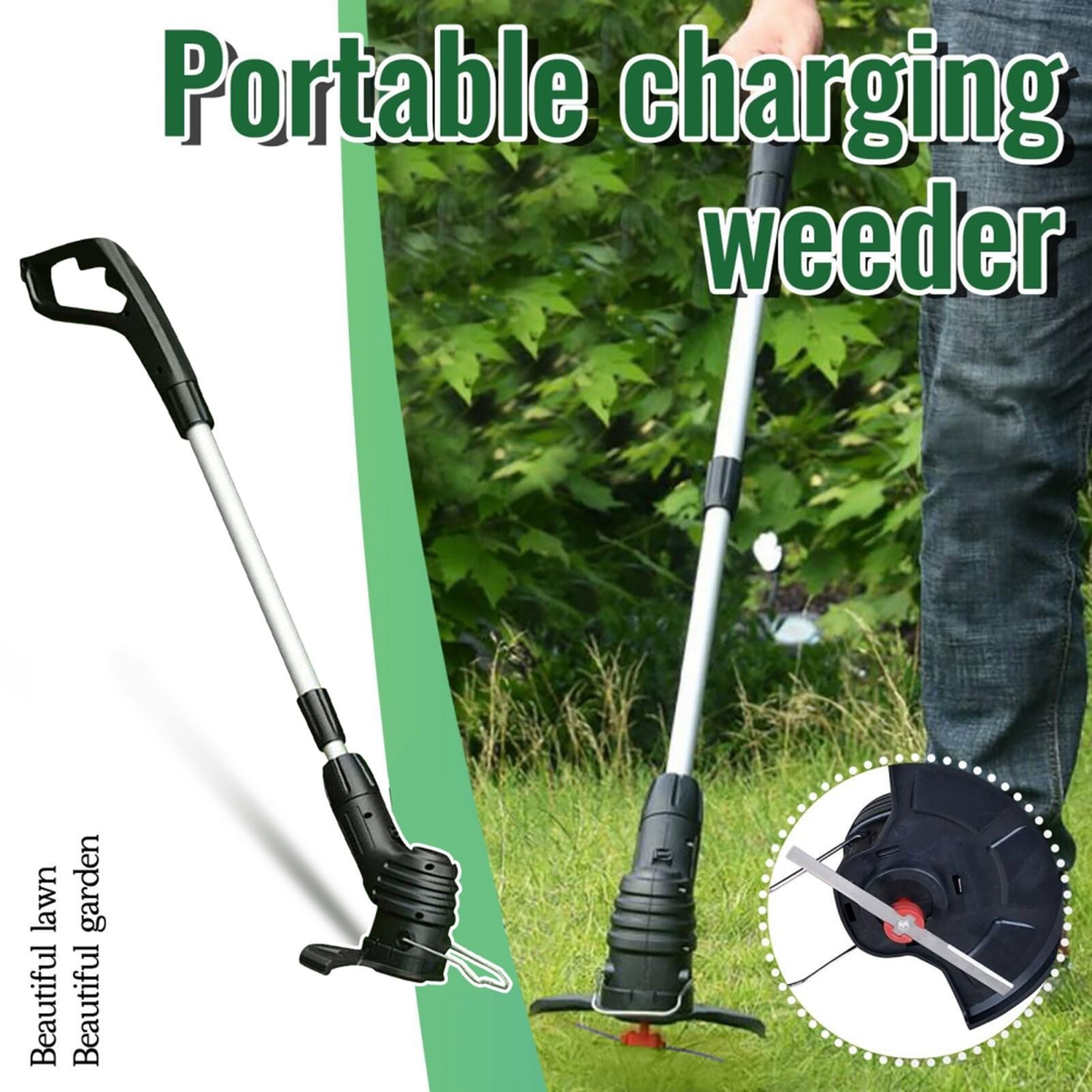 Electric Grass Trimmer Handheld Garden Grass Trimmer Cordless Lawn Trimmer for view 6