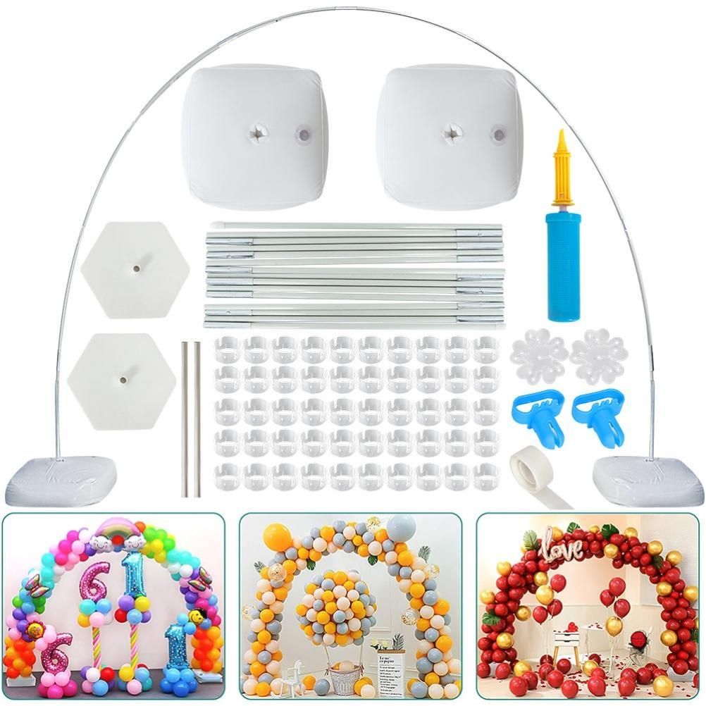 Balloon Arch Holder Kit Water Bag Hexagonal Base Steel Pipe 15 Section Fiber view 2