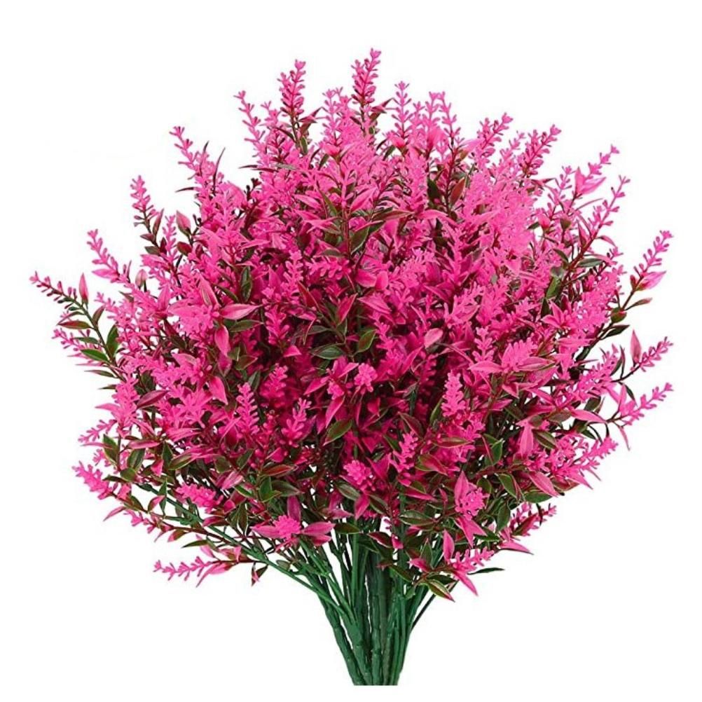 8PCS Fake Lavender Plastic Artificial Lavender Flowers Bouquets UV Resistant view 2