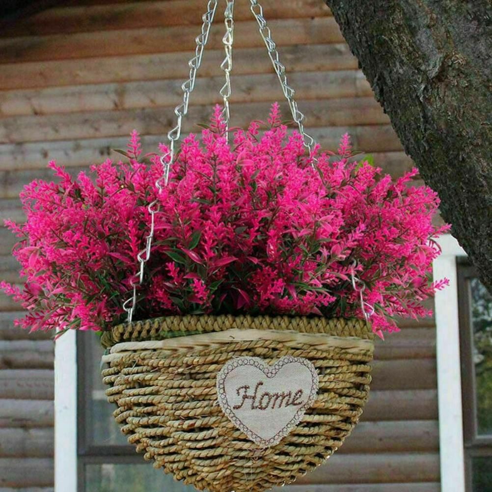 8PCS Fake Lavender Plastic Artificial Lavender Flowers Bouquets UV Resistant view 6