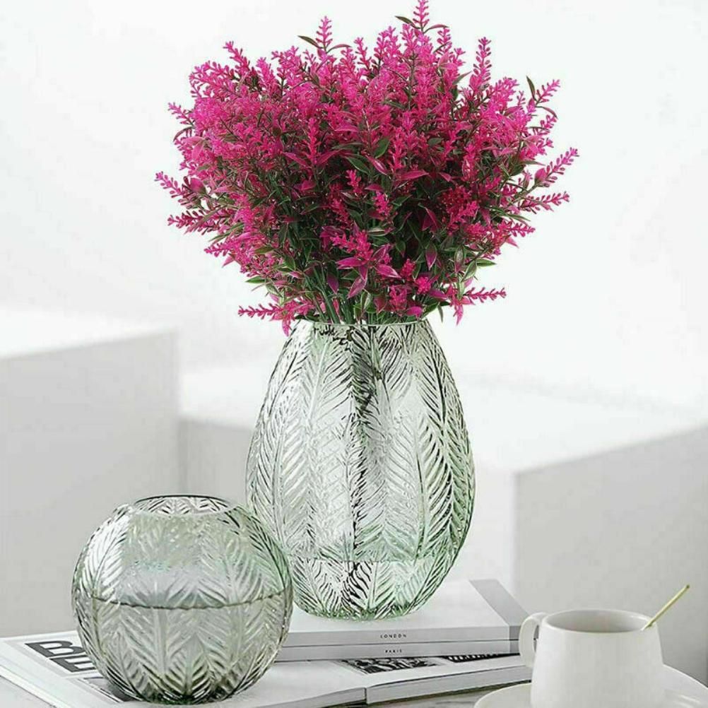 8PCS Fake Lavender Plastic Artificial Lavender Flowers Bouquets UV Resistant view 8