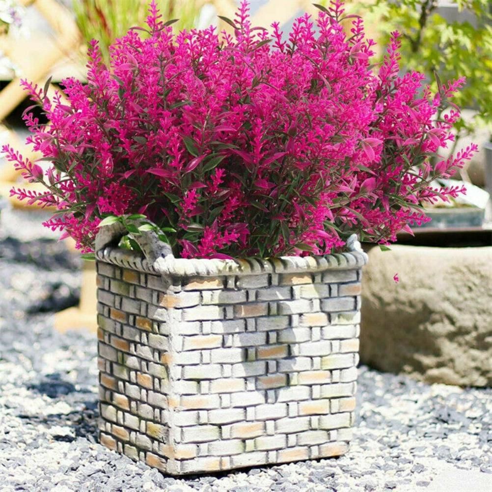 8PCS Fake Lavender Plastic Artificial Lavender Flowers Bouquets UV Resistant view 9