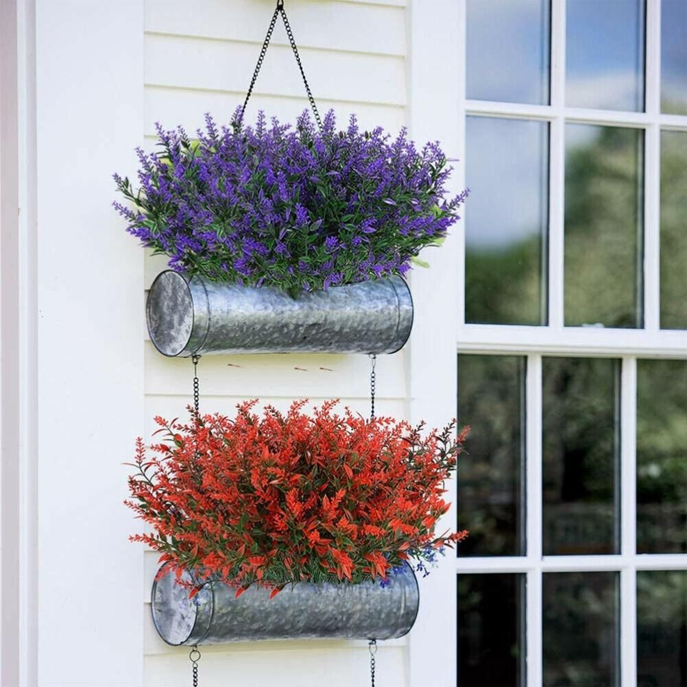 8PCS Fake Lavender Plastic Artificial Lavender Flowers Bouquets UV Resistant view 11
