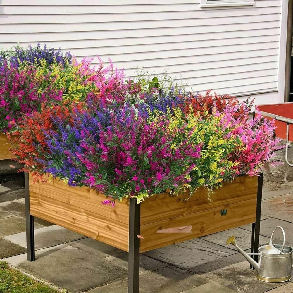8PCS Fake Lavender Plastic Artificial Lavender Flowers Bouquets UV Resistant view 12