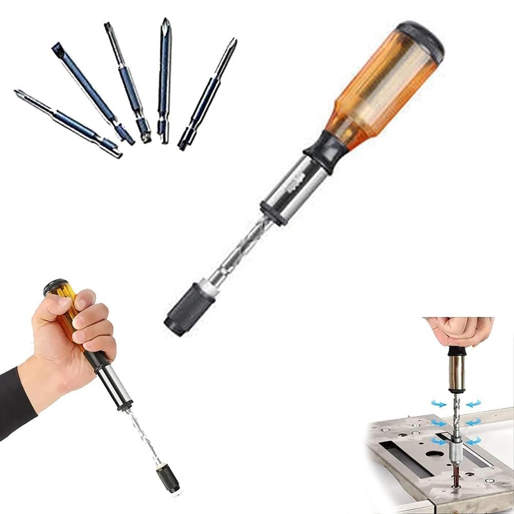Push Pull Ratchet Screwdriver Adjustment Spiral Ratchet Screwdriver with 5 view 2