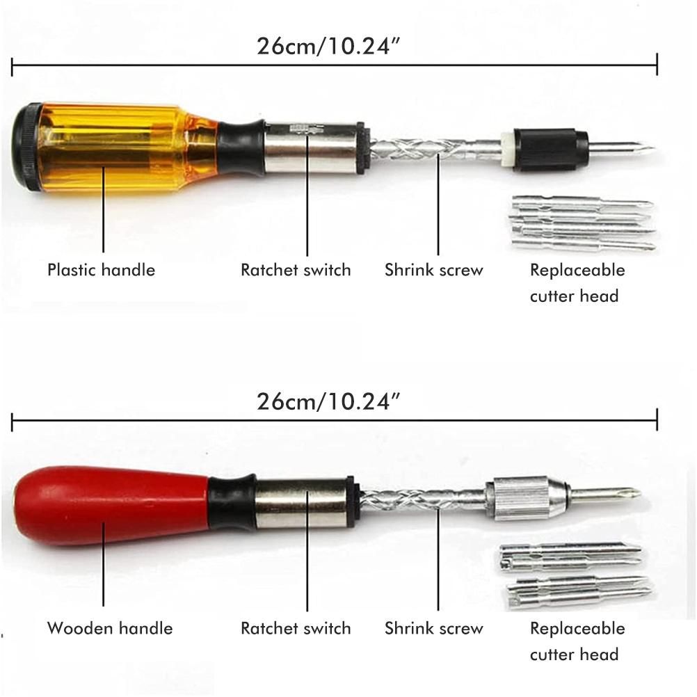 Push Pull Ratchet Screwdriver Adjustment Spiral Ratchet Screwdriver with 5