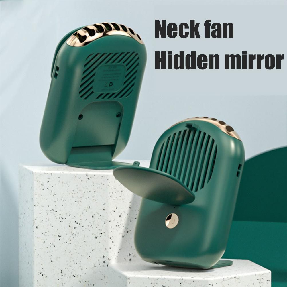 USB Charging Silent Mini Neck Fan with Makeup Mirror Hanging Neck Fan 3 view 8
