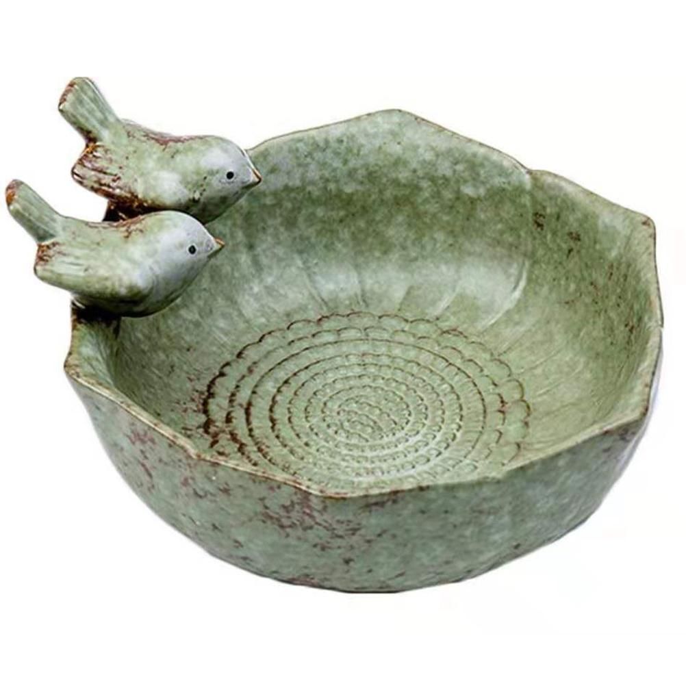 Bird Bath Bird Feeder Bird Bowl Ceramic Water Bath Bird Bath Feeding Station view 6