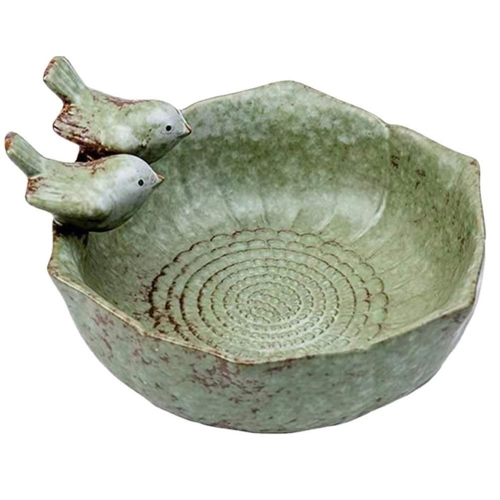 Bird Bath Bird Feeder Bird Bowl Ceramic Water Bath Bird Bath Feeding Station view 9