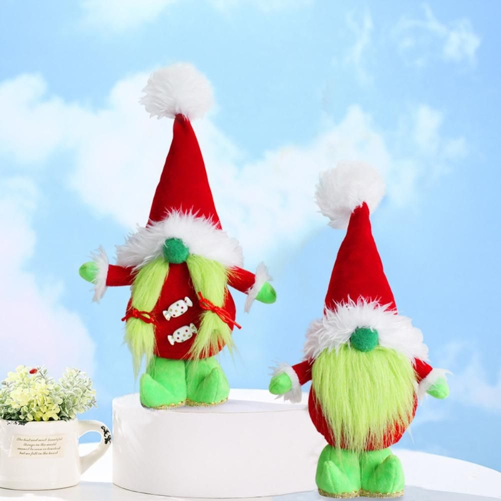Faceless Green Beard Dwarf Doll Cute Standing Dwarf Elf Ornaments for view 5