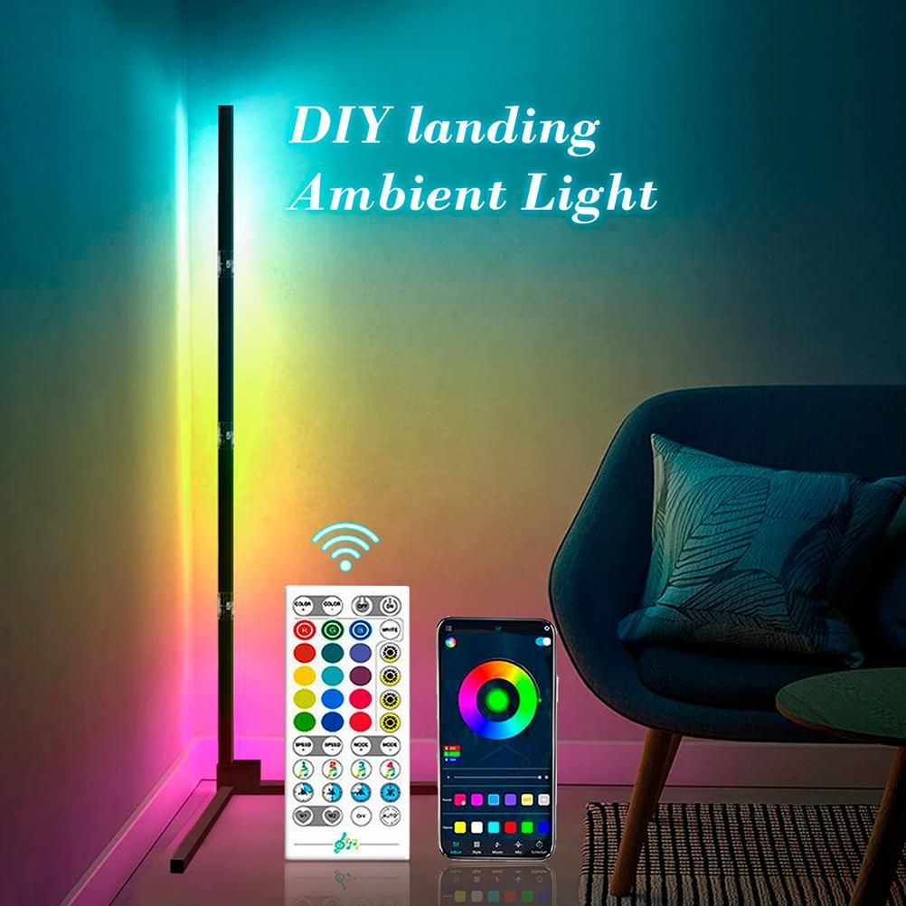 RGB Corner Floor Lamp Color Changing LED Mood Lighting Dimmable LED Standing — image 1