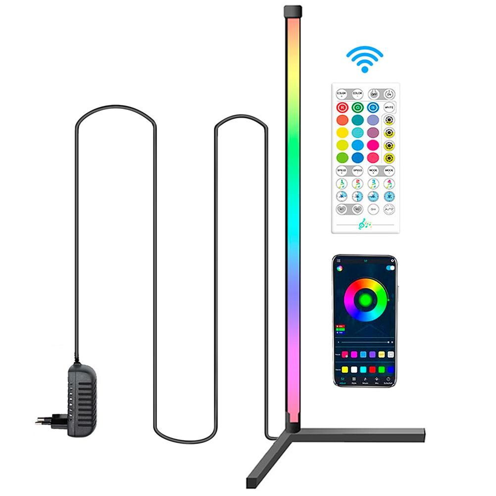 RGB Corner Floor Lamp Color Changing LED Mood Lighting Dimmable LED Standing view 2