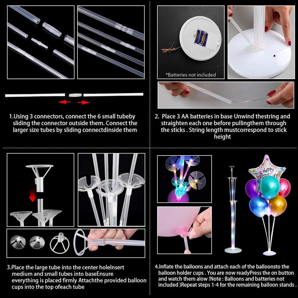 Balloon Holder Kit Color LED Luminous Plastic Balloon Holder Bracket Balloon view 7