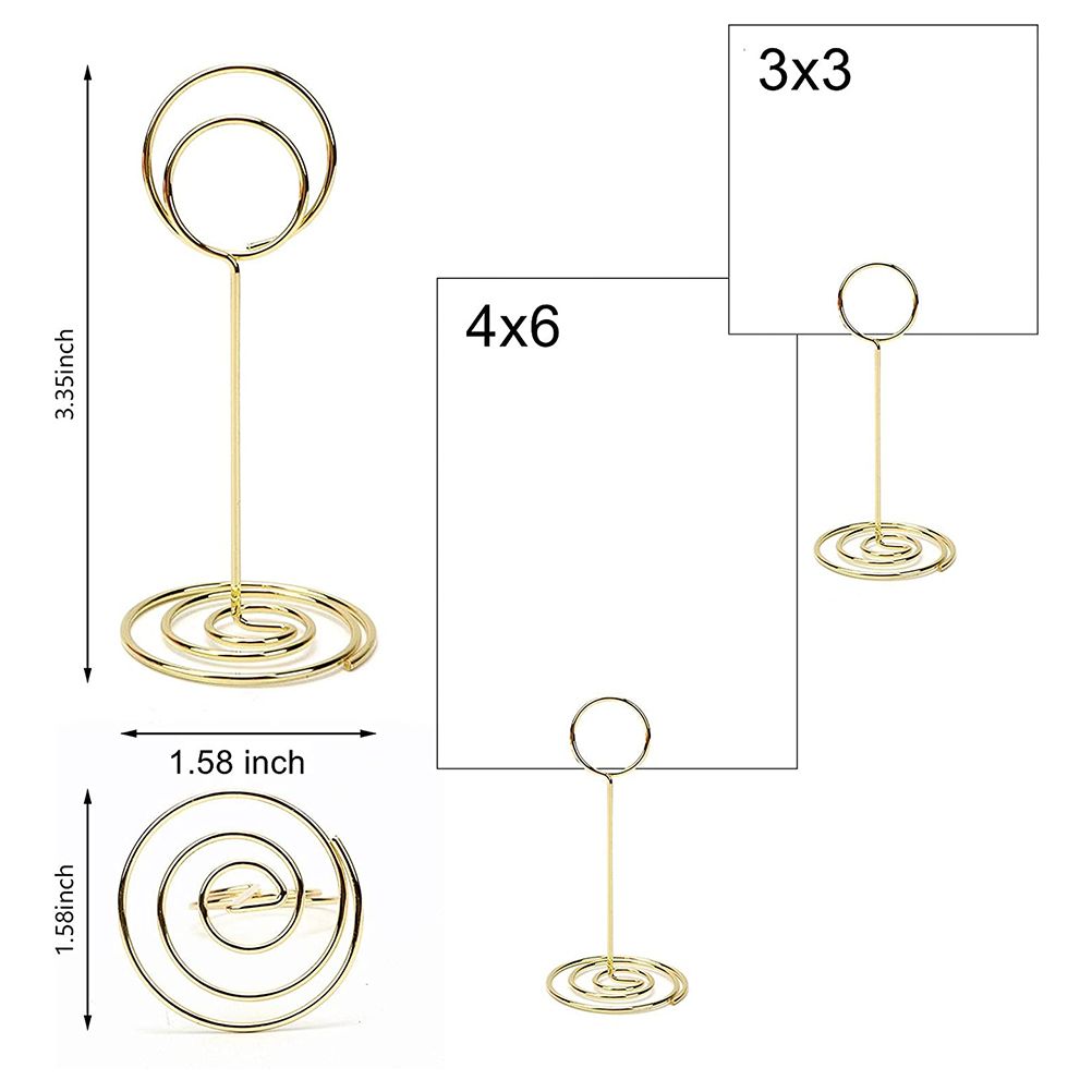 10Pcs Metal Table Number Stand Table Cardholder Photo Display Stands for