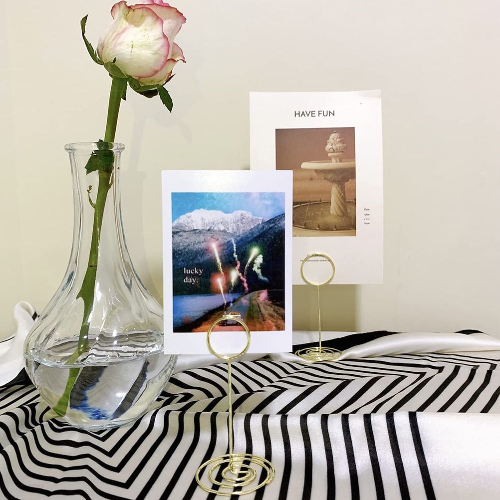 10Pcs Metal Table Number Stand Table Cardholder Photo Display Stands for view 3