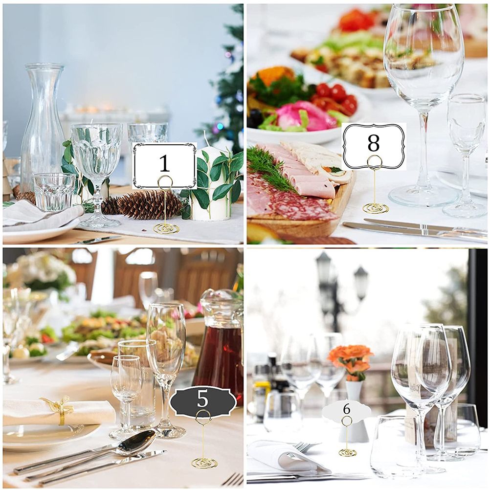 10Pcs Metal Table Number Stand Table Cardholder Photo Display Stands for view 4